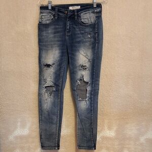 KanCan Distressed Skinny Jeans in Blue